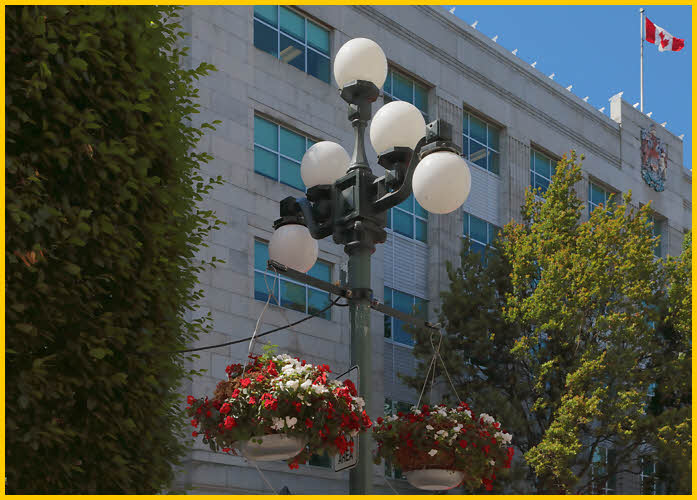 Street Lamp with Flower Baskets